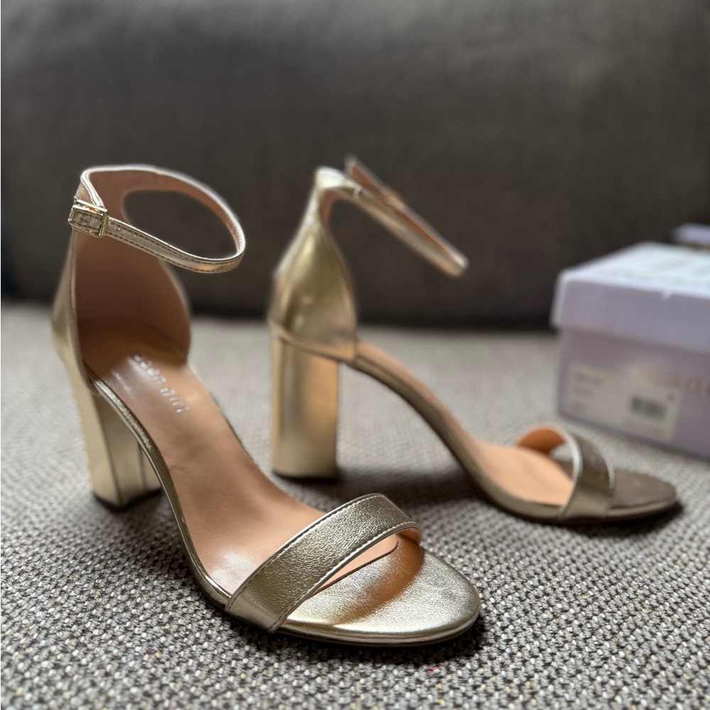 Steve Madden gold Beella heels